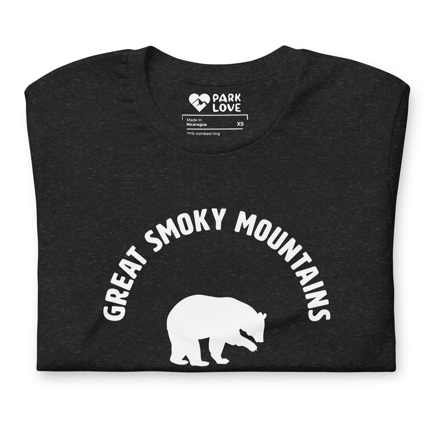 Great Smoky Mountains National Park Mascot Tee Shirt Black Folded