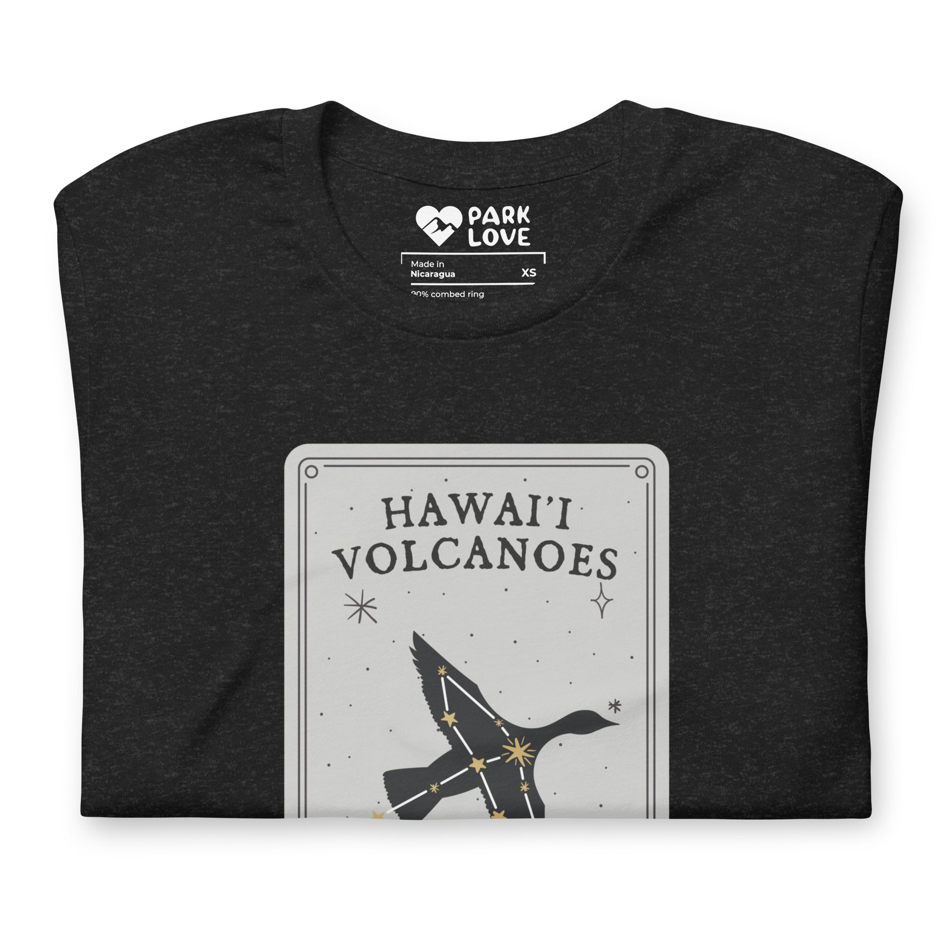 Hawaii Volcanoes National Park Constellation Tee Shirt Black Folded