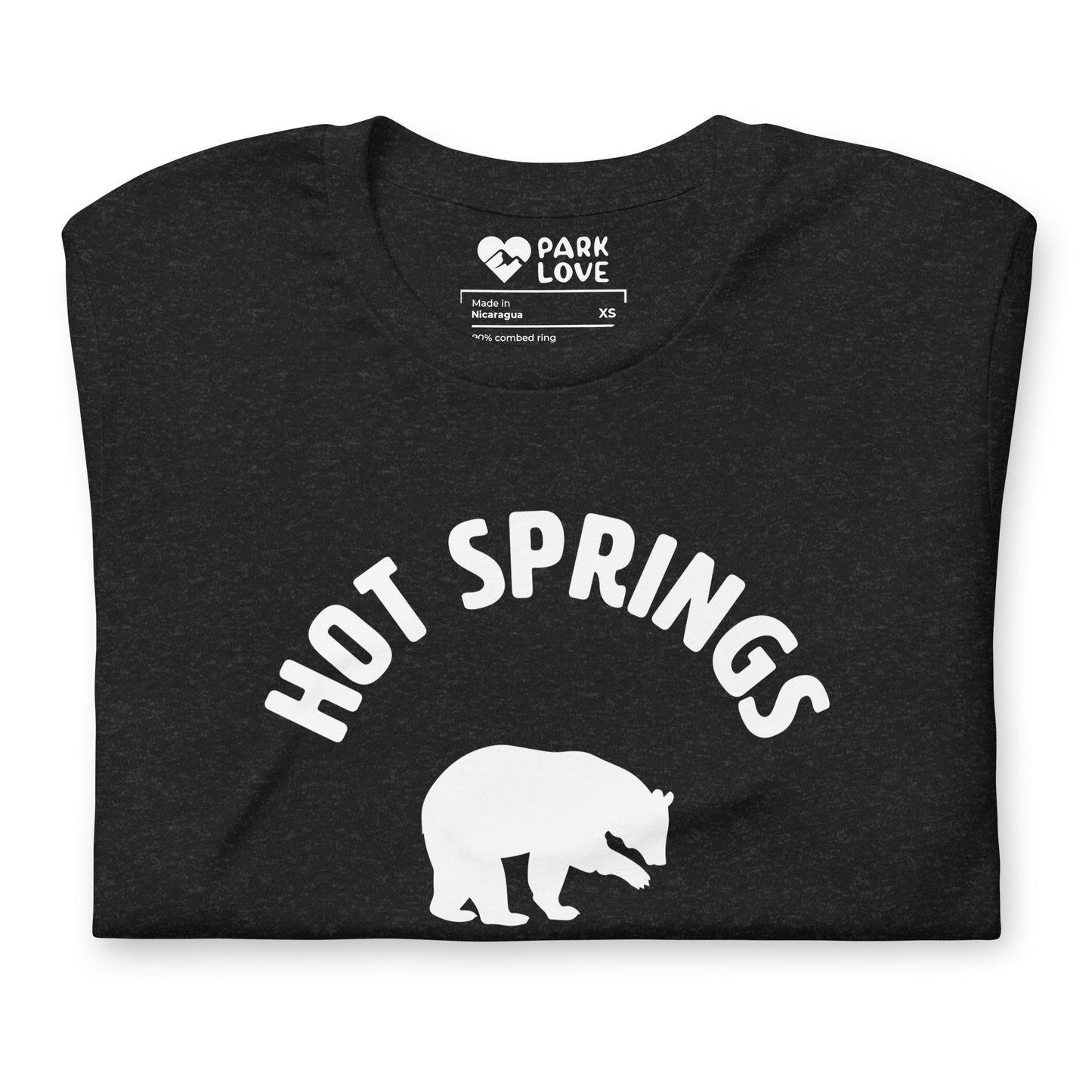 Hot Springs National Park Mascot Tee Shirt Black Folded