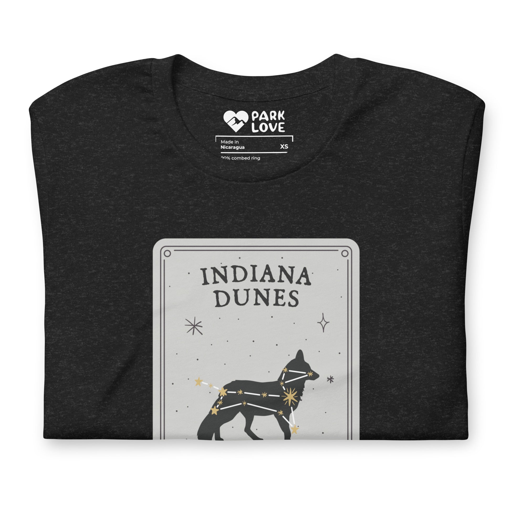 Indiana Dunes National Park Constellation Tee Shirt Black Folded