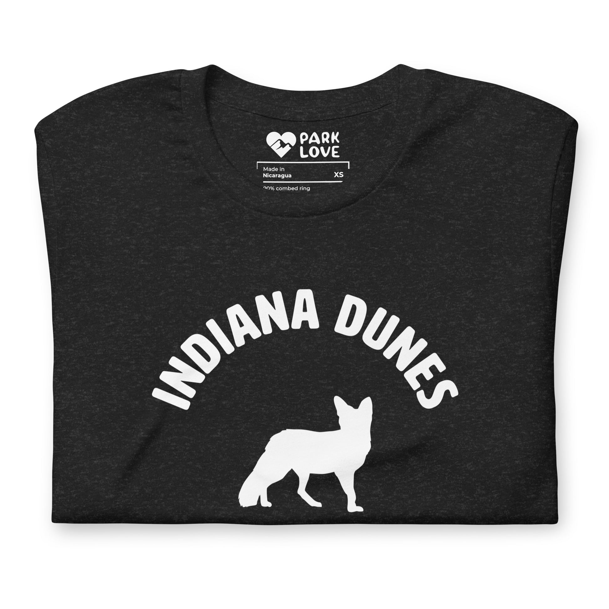 Indiana Dunes National Park Mascot Tee Shirt Black Folded