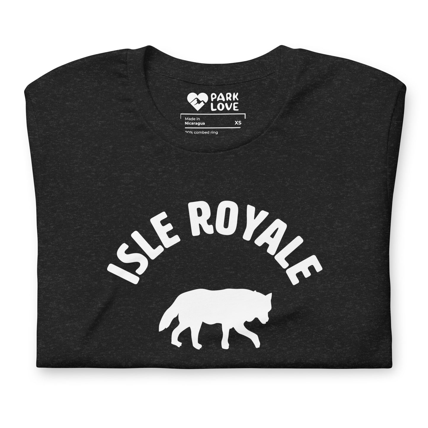 Isle Royale National Park Mascot Tee Shirt Black Folded