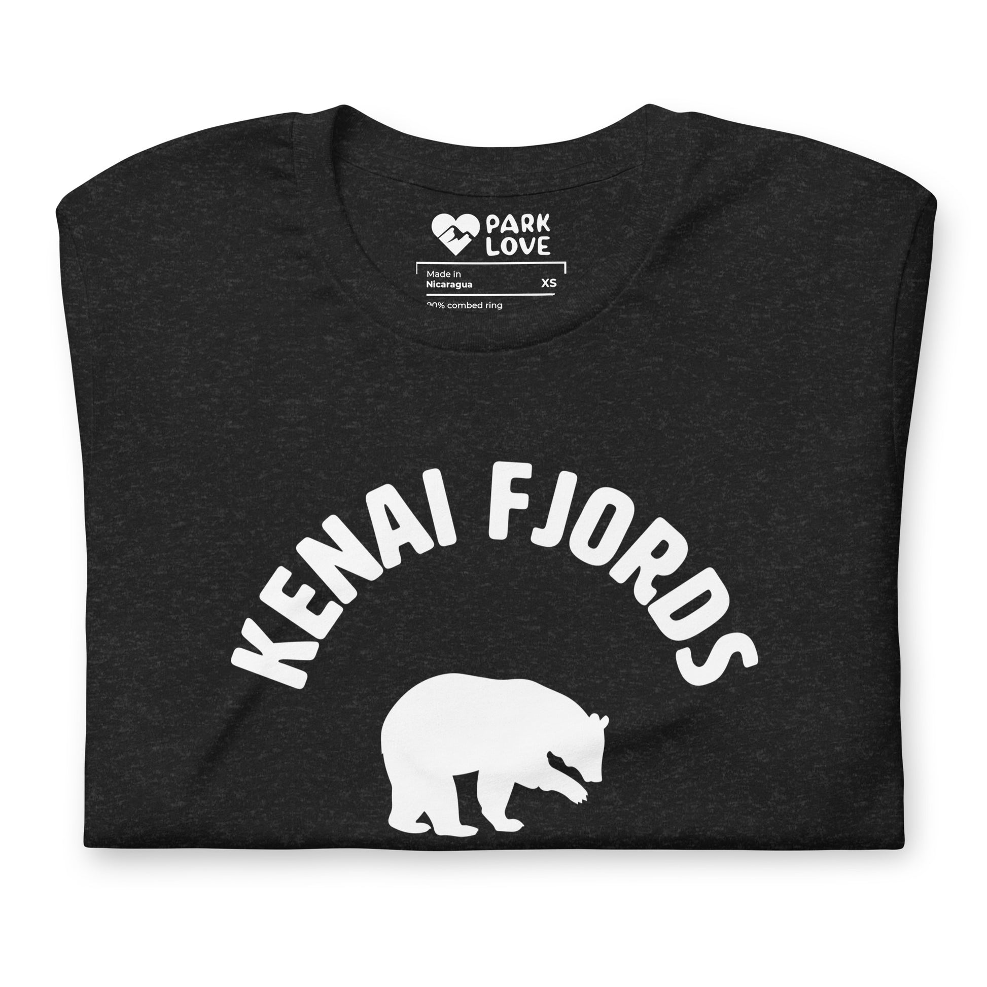 Kenai Fjords National Park Mascot Tee Shirt Black Folded