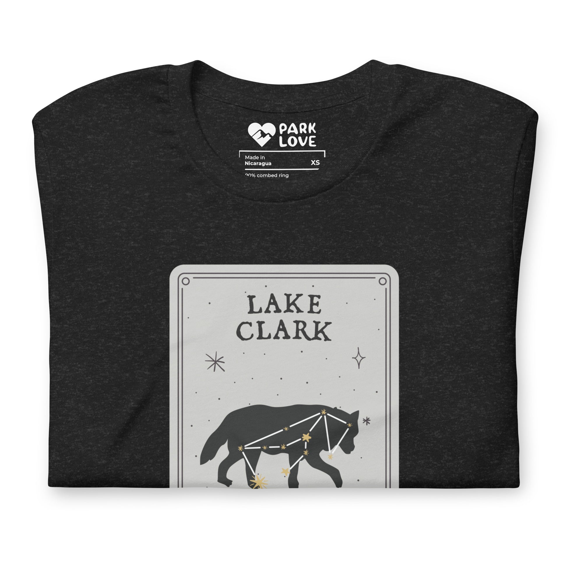 Lake Clark National Park Constellation Tee Shirt Black Folded