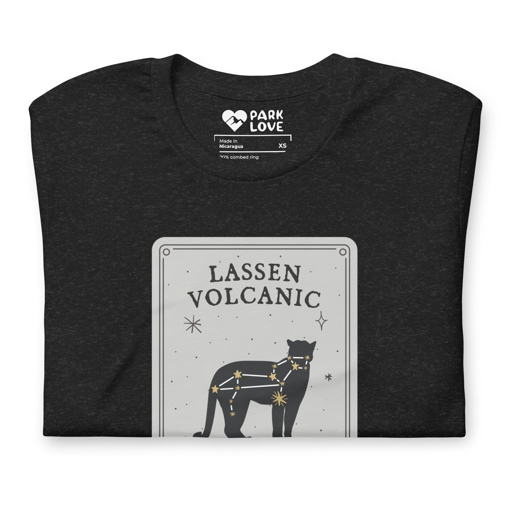 Lassen Volcanic National Park Constellation Tee Shirt Black Folded