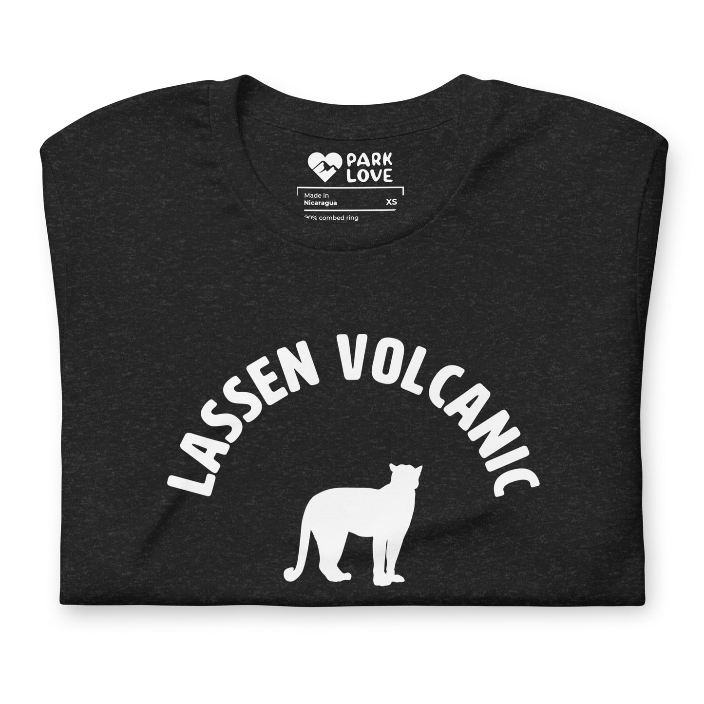 Lassen Volcanic National Park Mascot Tee Shirt Black Folded