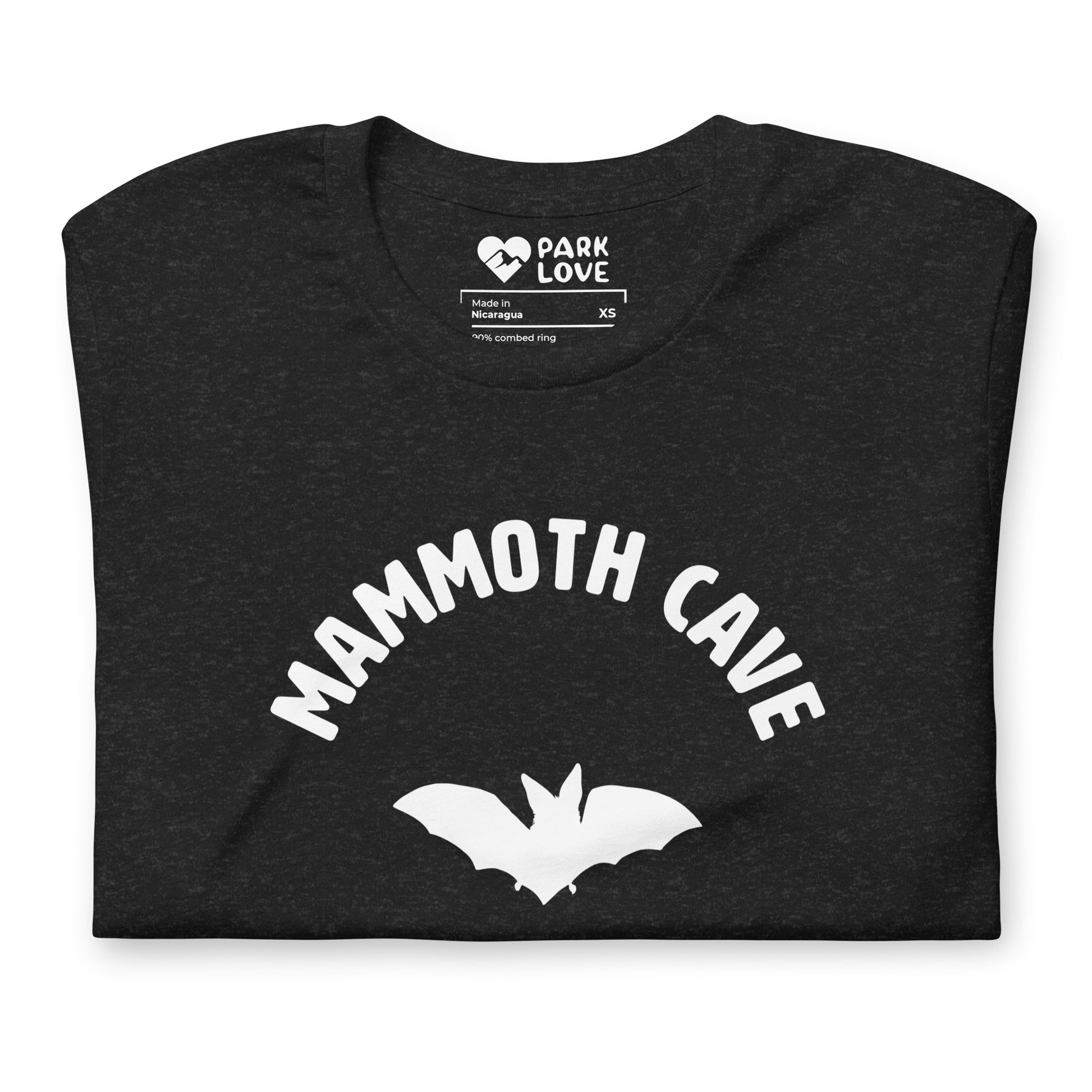 Mammoth Cave National Park Mascot Tee Shirt Black Folded