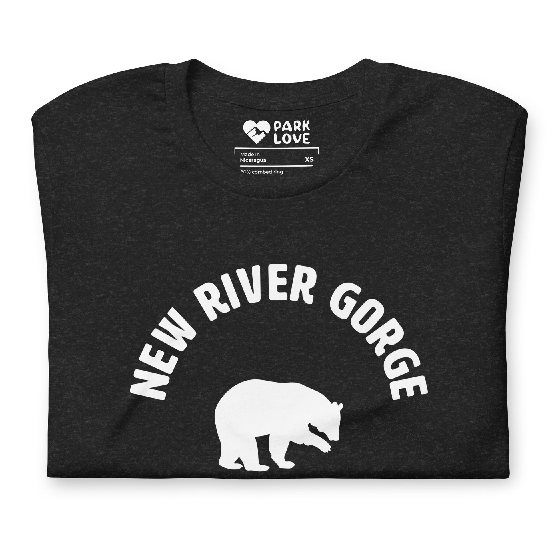 New River Gorge National Park Mascot Tee Shirt Black Folded