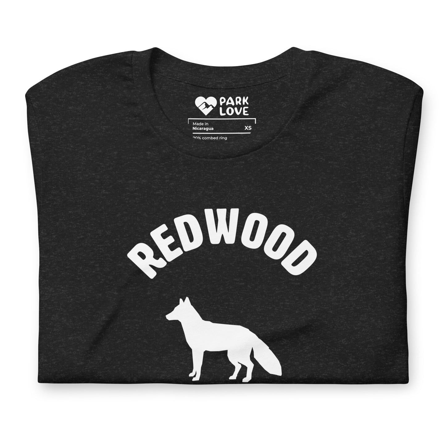 Redwood National Park Mascot Tee Shirt Black Folded