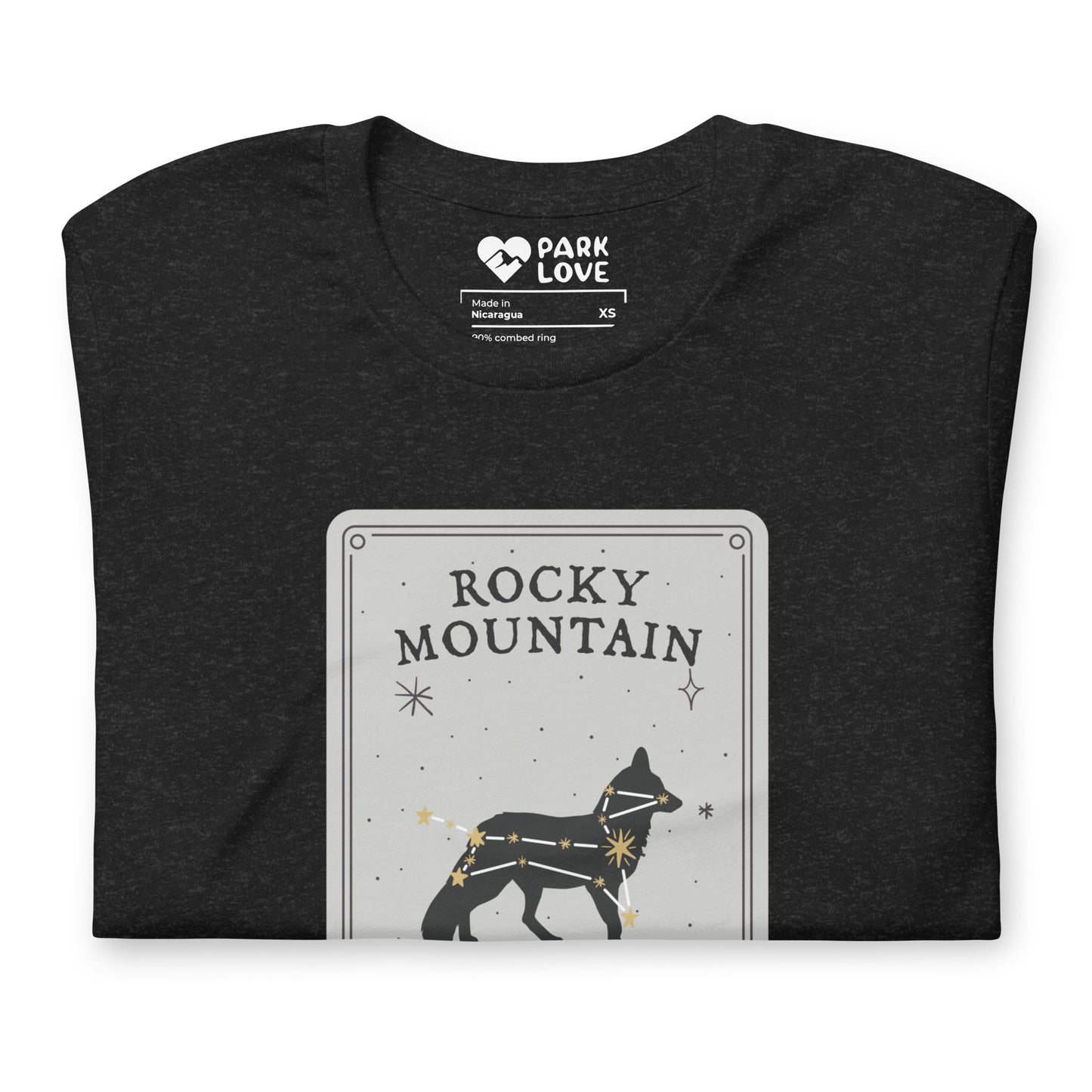 Rocky Mountain National Park Constellation Tee Shirt Black Folded