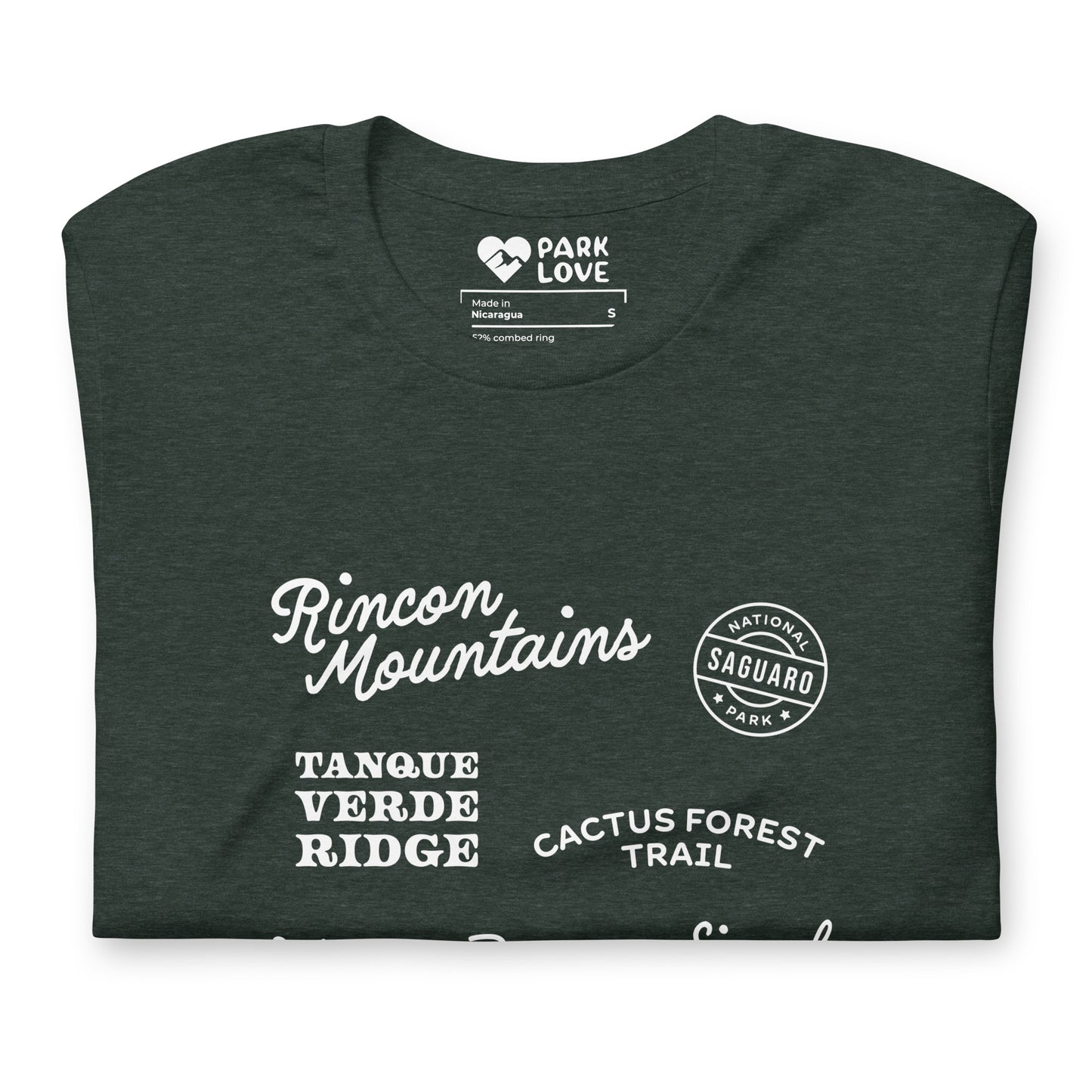 Saguaro National Park Destinations Tee Shirt Green Folded