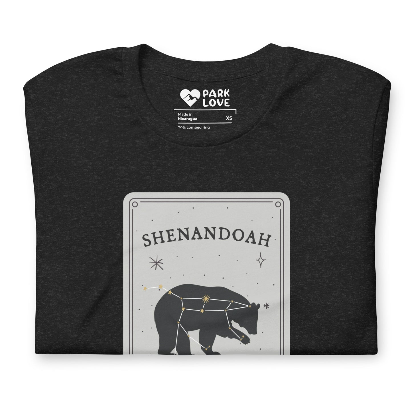 Shenandoah National Park Constellation Tee Shirt Black Folded