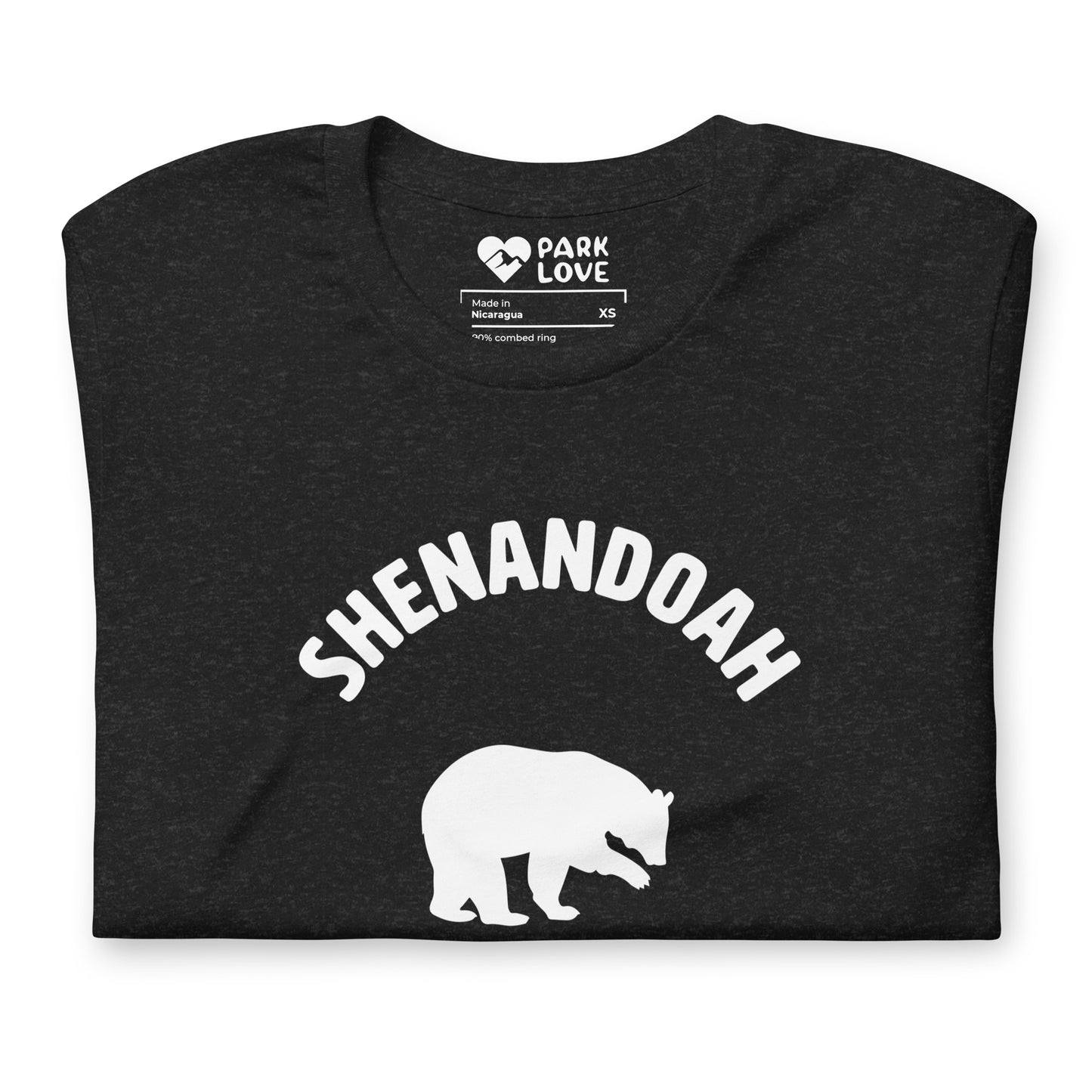 Shenandoah National Park Mascot Tee Shirt Black Folded