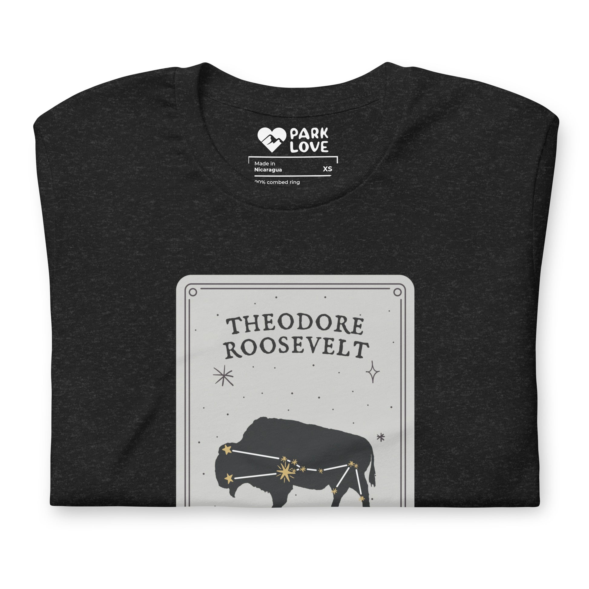 Theodore Roosevelt National Park Constellation Tee Shirt Black Folded