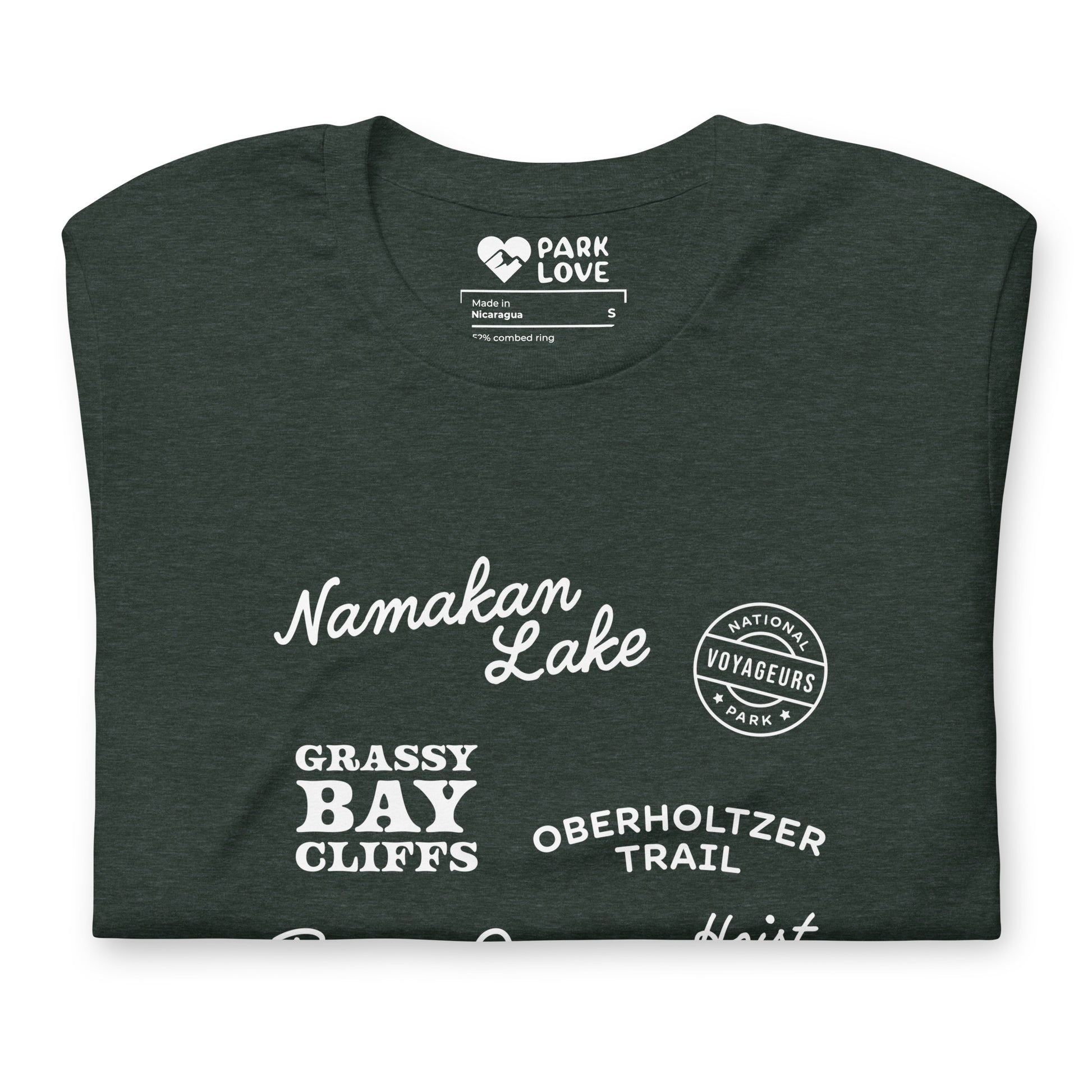 Voyageurs National Park Destinations Tee Shirt Green Folded