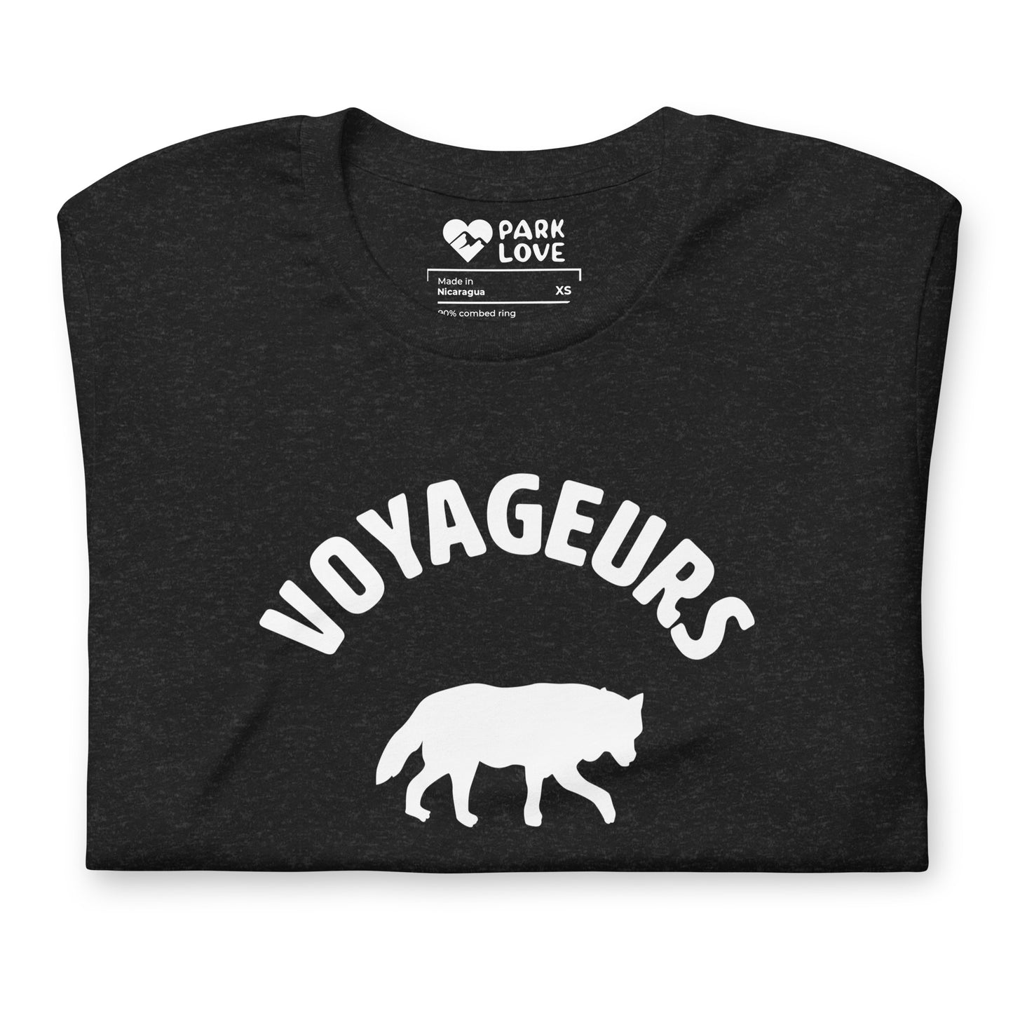 Voyageurs National Park Mascot Tee Shirt Black Folded