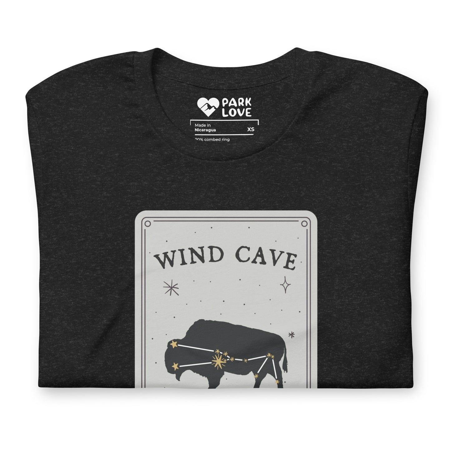 Wind Cave National Park Constellation Tee Shirt Black Folded