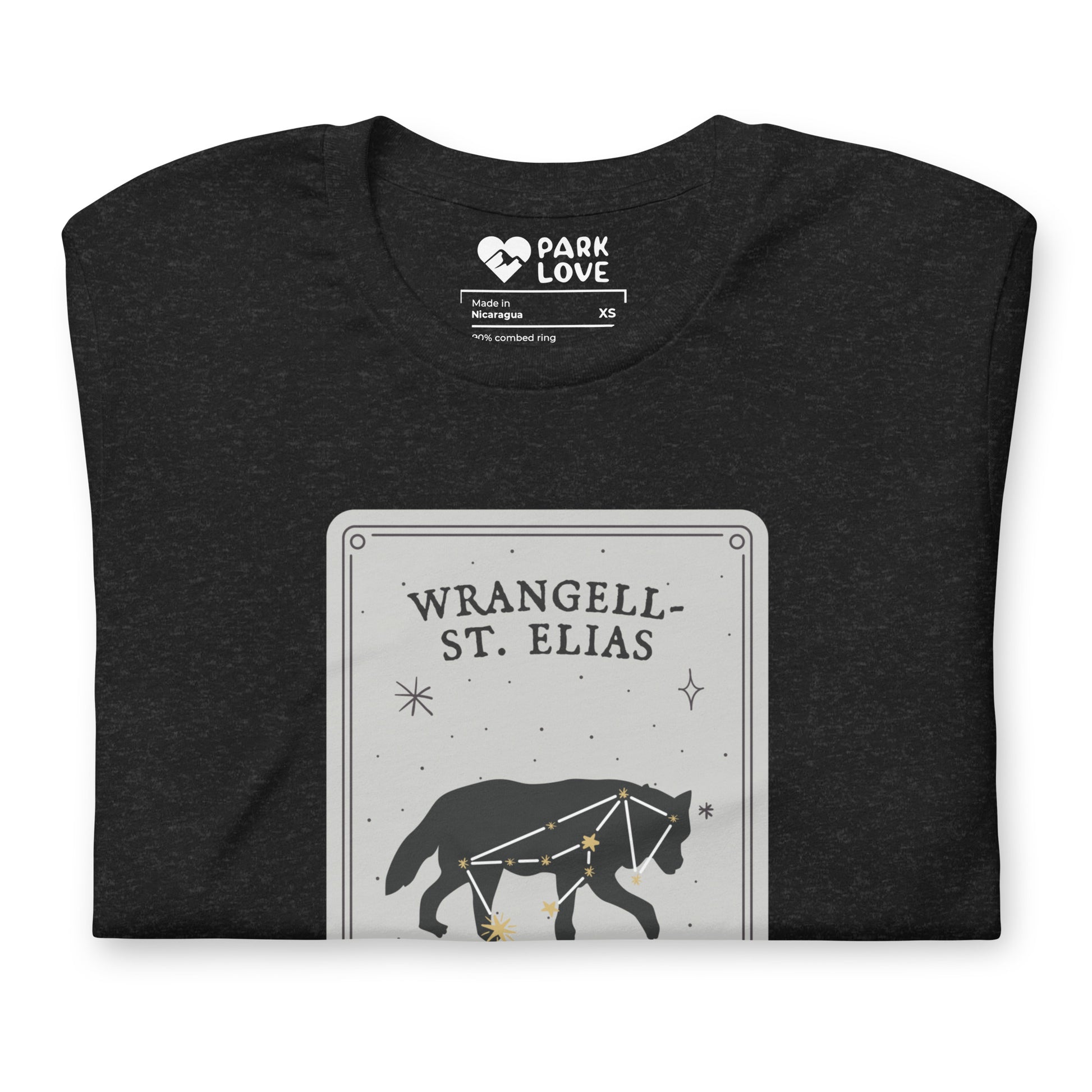 Wrangell St Elias National Park Constellation Tee Shirt Black Folded