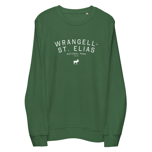 Wrangell St Elias National Park Sweatshirt Green Front