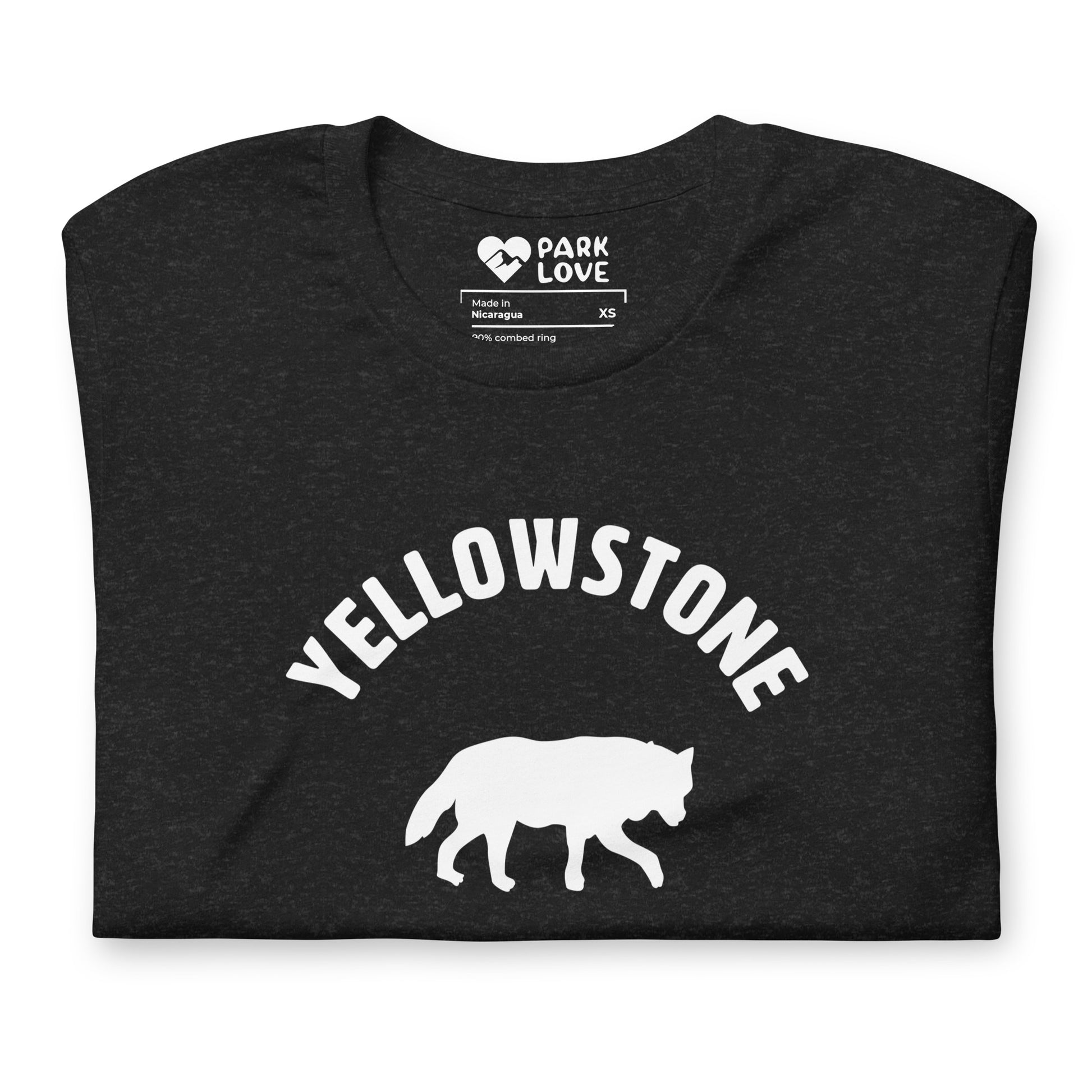 Yellowstone National Park Mascot Tee Shirt Black Folded