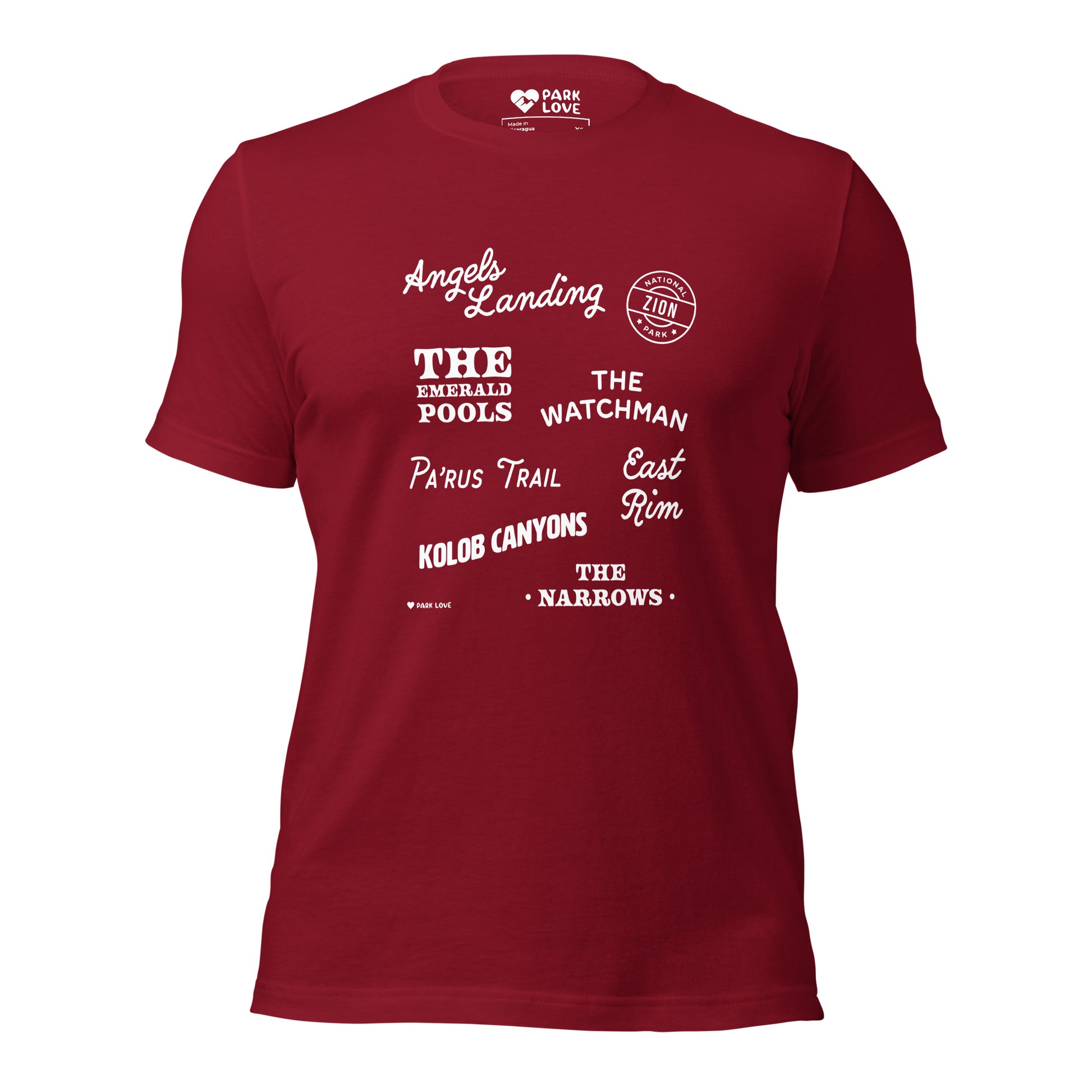 Zion National Park Destinations Tee Shirt Red