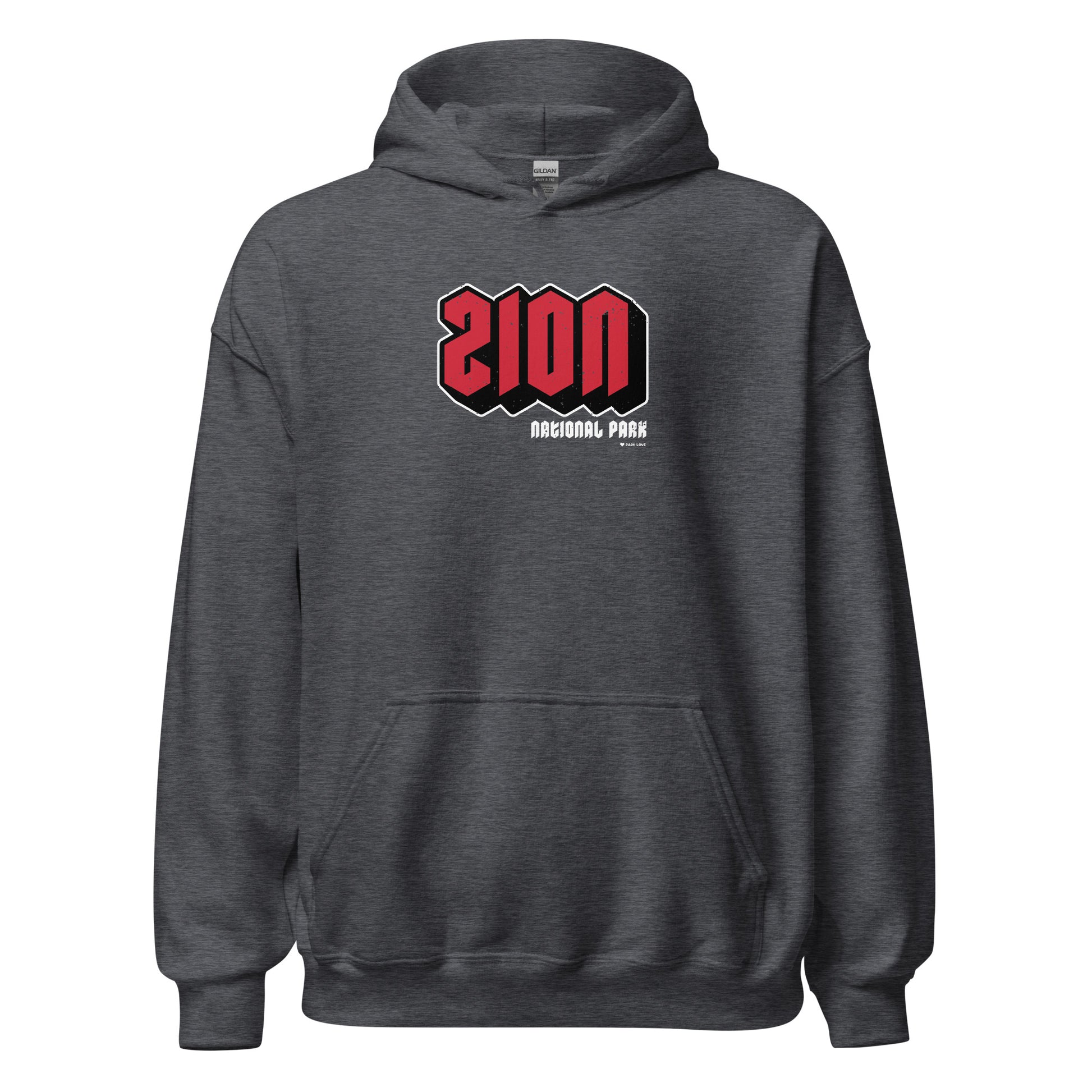 Zion National Park Hoodie Gray Front